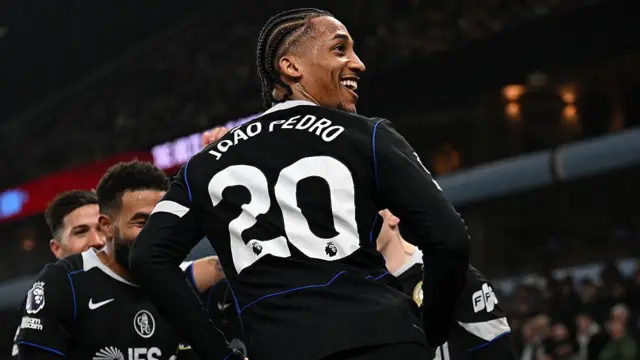 Joao Pedro celebrates scoring for Chelsea
