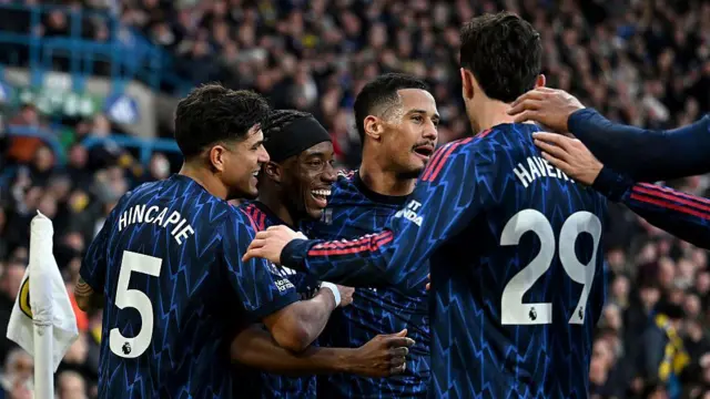 Arsenal players celebrate