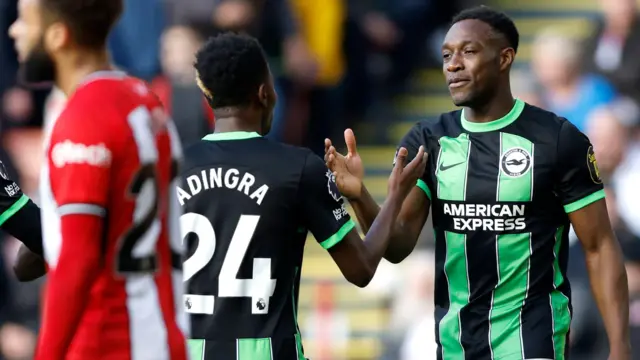 Danny Welbeck celebrates a goal for Brighton