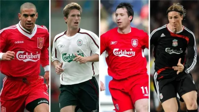 Stan Collymore, Harry Kewell, Robbie Fowler and Fernando Torres