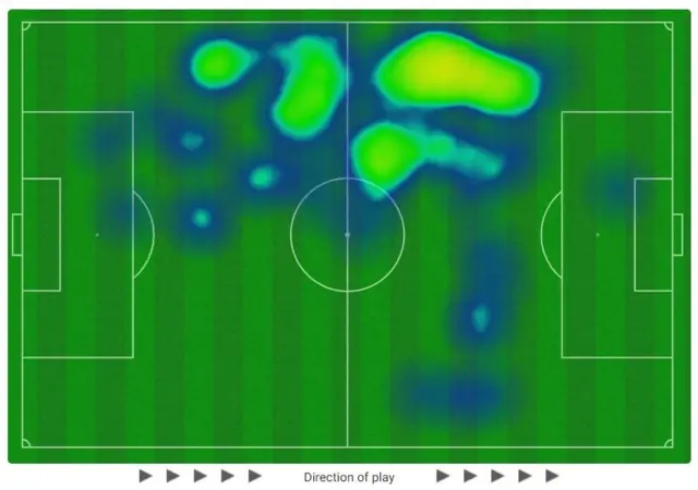 Phil Foden heatmap vs Serbia Euro 2024 16 June 2024