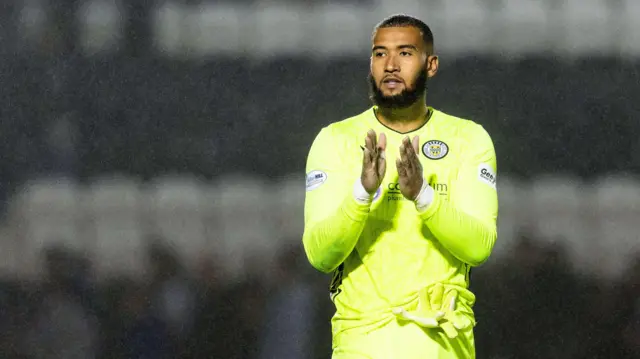 Ellery Balcombe applauds St Mirren fans at full-time