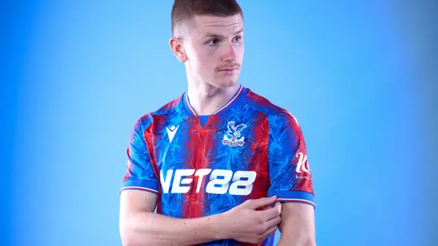 Adam Wharton wearing the new Crystal Palace shirt