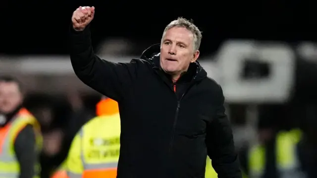 Wrexham manager Phil Parkinson celebrates