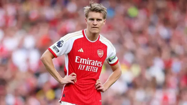  Martin Odegaard of Arsenal looks on