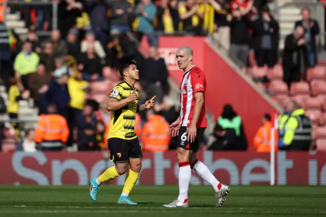 Cucho Hernandez celebrates