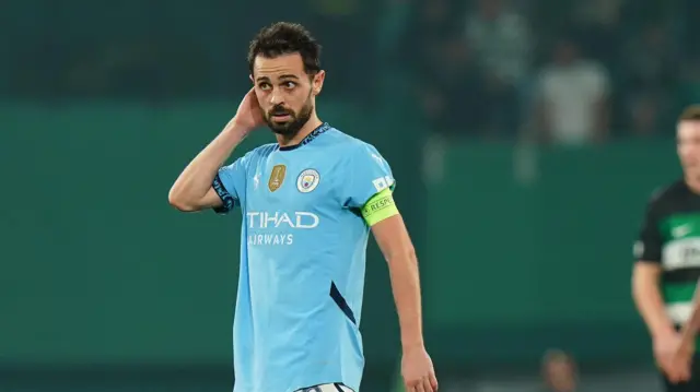 Bernardo Silva looks on thoughtfully after defeat