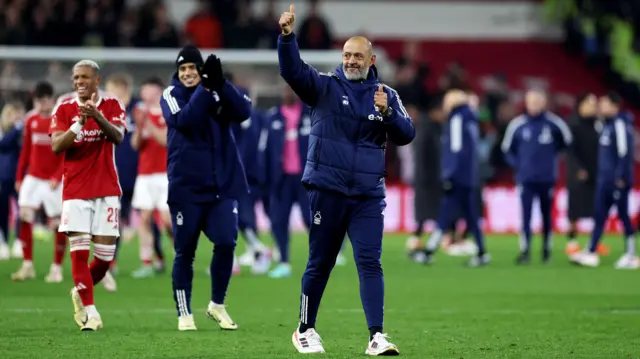 Forest boss Nuno Espirito Santo celebrates