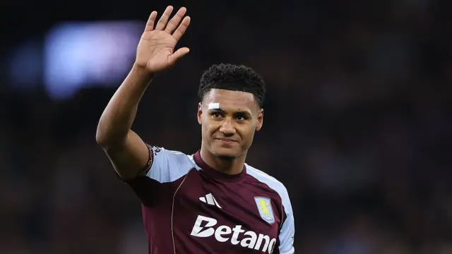 Ollie Watkins of Aston Villa acknowledges the home support