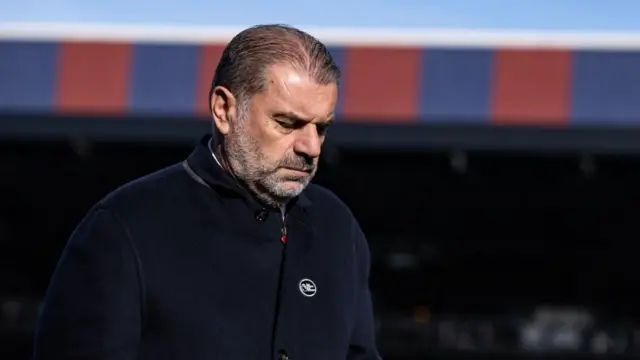 Tottenham Hotspur's manager Ange Postecoglou looks on during the Premier League match between Crystal Palace FC and Tottenham Hotspur FC at Selhurst Park