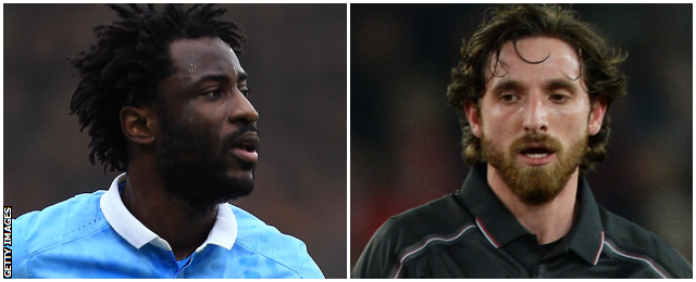 Wilfried Bony and Joe Allen