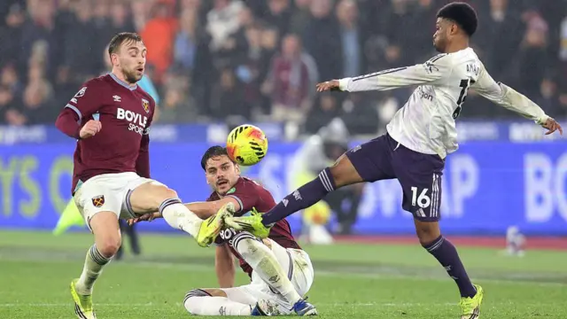 Action from West Ham v Man Utd