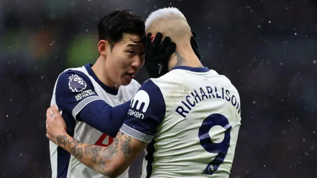 Richarlison celebrates with Son Heung-Min