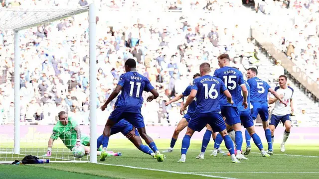 Joao Palhinha of Tottenham Hotspur scores the winning goal