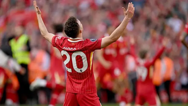 Jota celebrates at Anfield