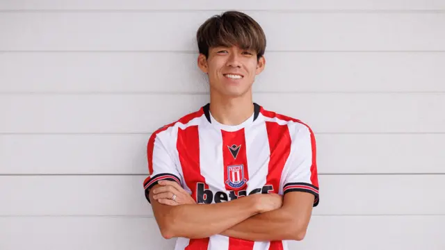 Tatsuki Seko after signing for Stoke City