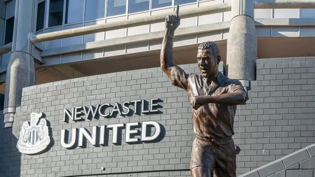 Statue of former Newcastle United striker Alan Shearer outside of St James' Park