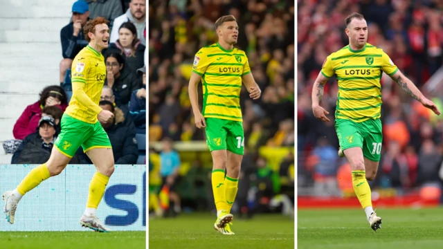 Josh Sargent (left), Sydney van Hooijdonk (middle), Ashley Barnes (right)