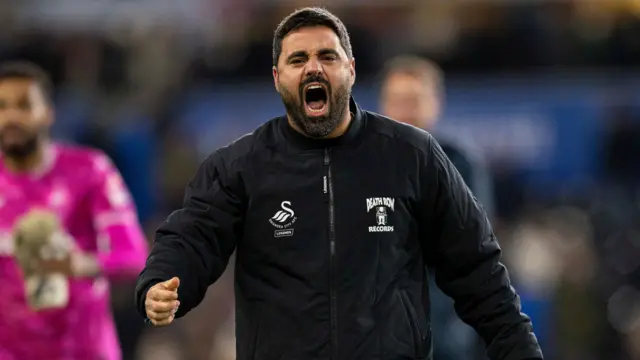 Vitor Matos celebrates after victory over West Brom