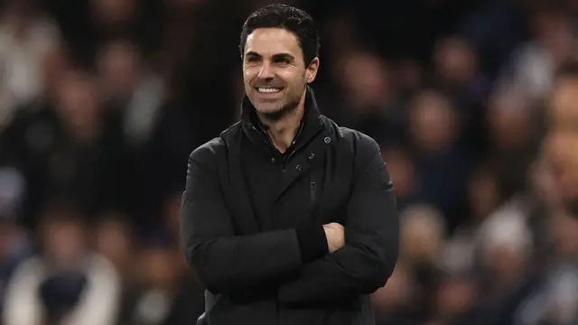 Mikel Arteta on the touchline