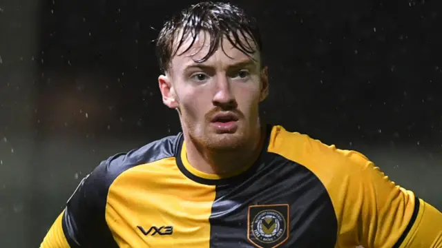 Michael Spellman in action for Newport County