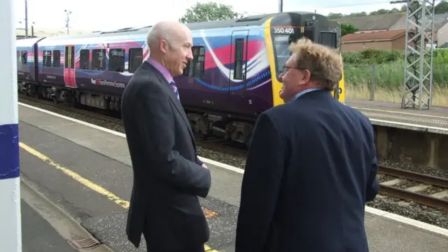 David Mundell meets Nick Donvan at Lockerbie station