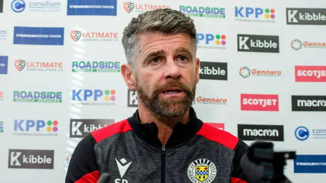 St Mirren manager Stephen Robinson