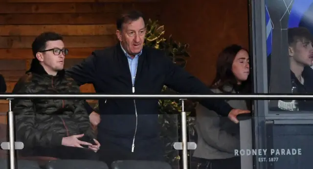 Huw Jenkins on a balcony at Rodney Parade