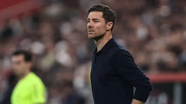Spanish coach Xabi Alonso reacts during the Spanish Super Cup final with Real Madrid.