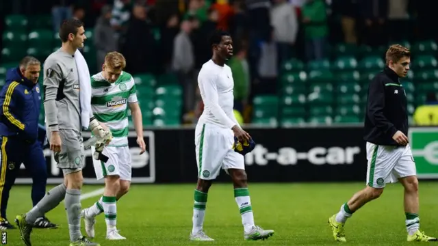 The body language says it all for the Celtic players at the end of the match