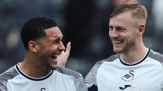 Swansea defenders Ben Cabango and Harry Darling last season