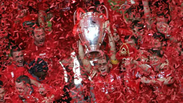 Steve Gerrard lifts the European Cup for Liverpool