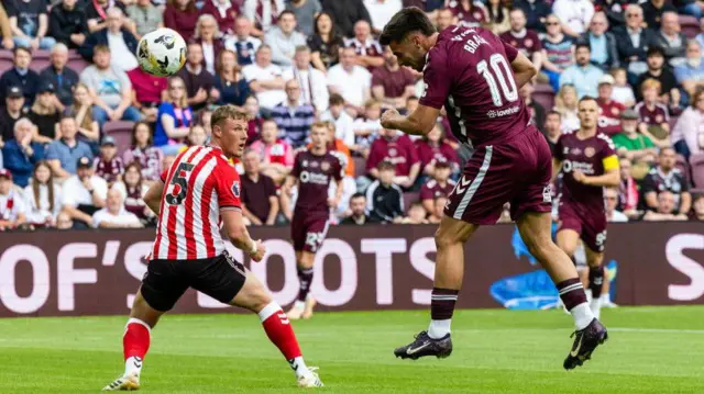 Hearts' Claudio Braga scores