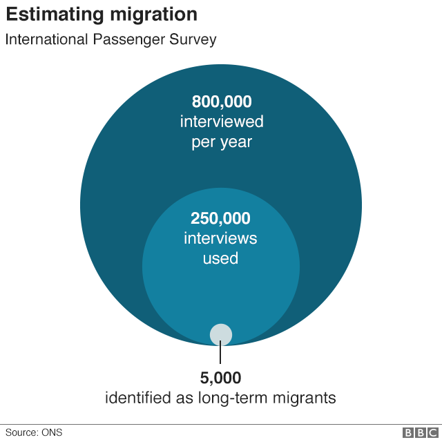 Chart showing the scale of the international passenger survey