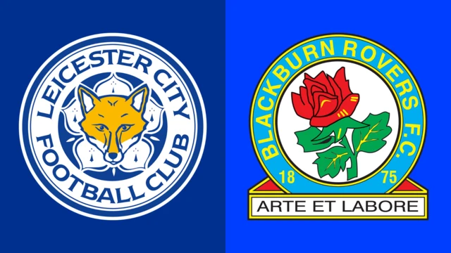 Side-by-side of Leicester City and Blackburn Rovers club badges