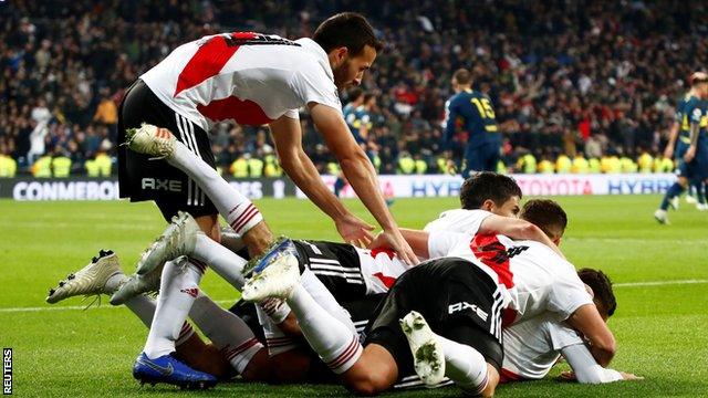 River Plate players celebrate