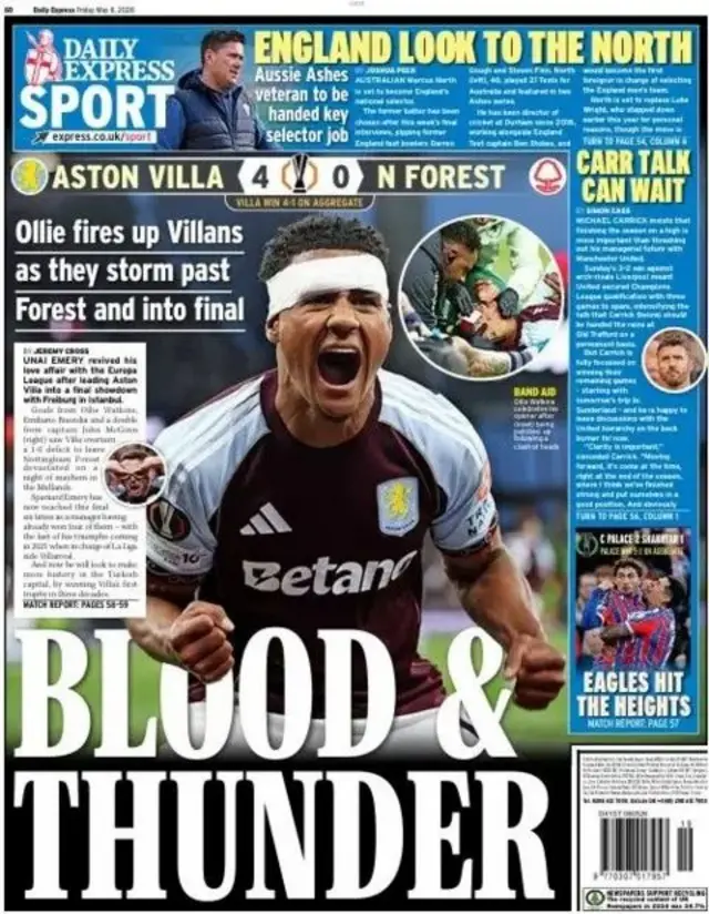 The Daily Express back page.
