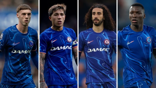 Cole Plamer, Enzo Fernandez, Marc Cucurella and Moises Caicedo