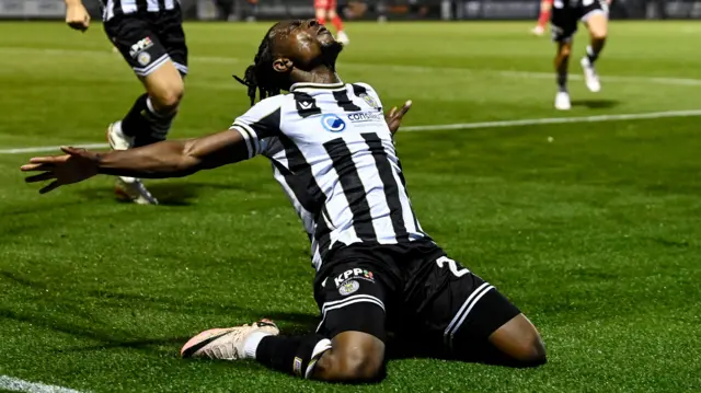 St Mirren striker Toyosi Olusanya has two goals in his last two European outings