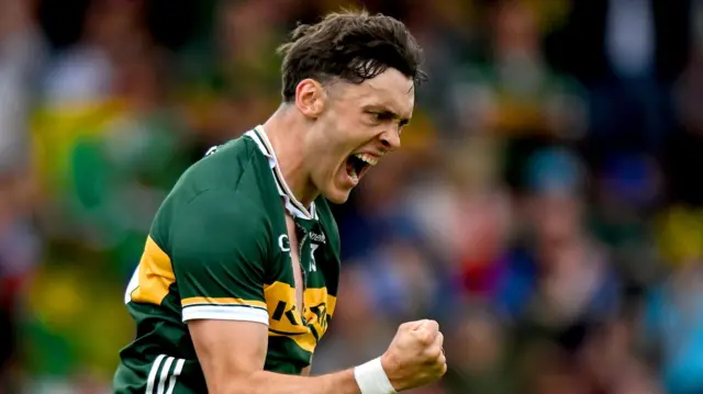 Kerry star David Clifford celebrates one of his goals against Cavan