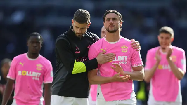 Southampton players looking sad