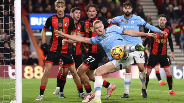 Erling Haaland against Bournemouth