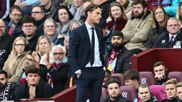 Scott Parker turns away in frustration during Burnley's Premier League defeat at Aston Villa