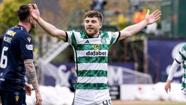 James Forrest celebrates