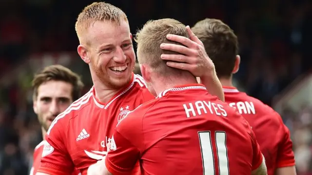 Aberdeen players Adam Rooney and Jonny Hayes