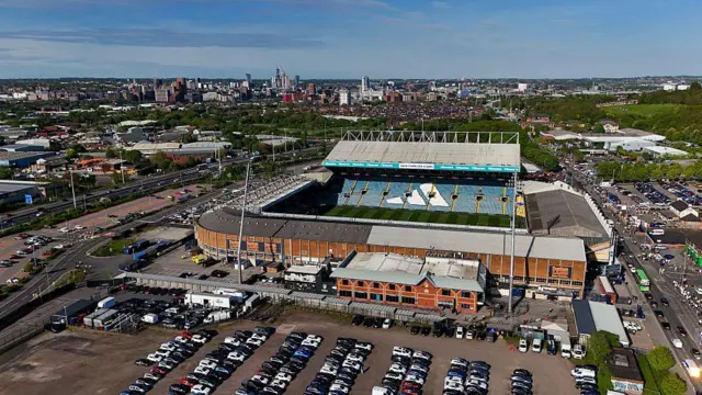 A general aerial view of Elland Road