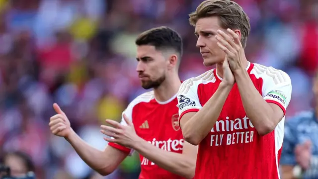 Martin Odegaard applauds