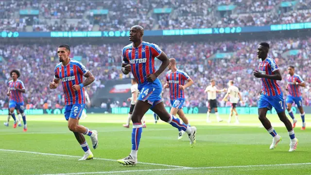  Jean-Phillippe Mateta of Crystal Palace celebrates