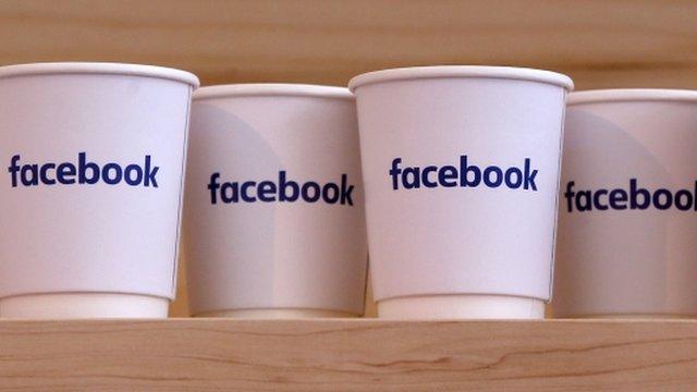 Cups printed with Facebook logo