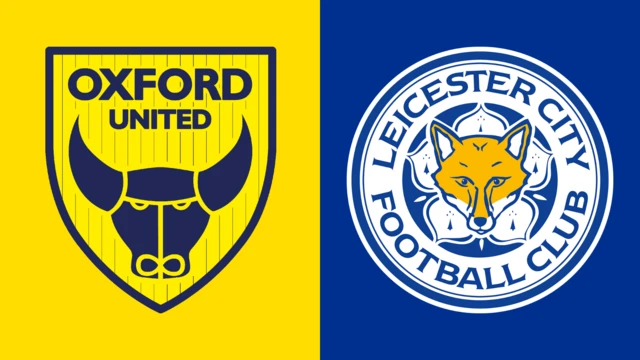 Side-by-side of Oxford United and Leicester City club badges